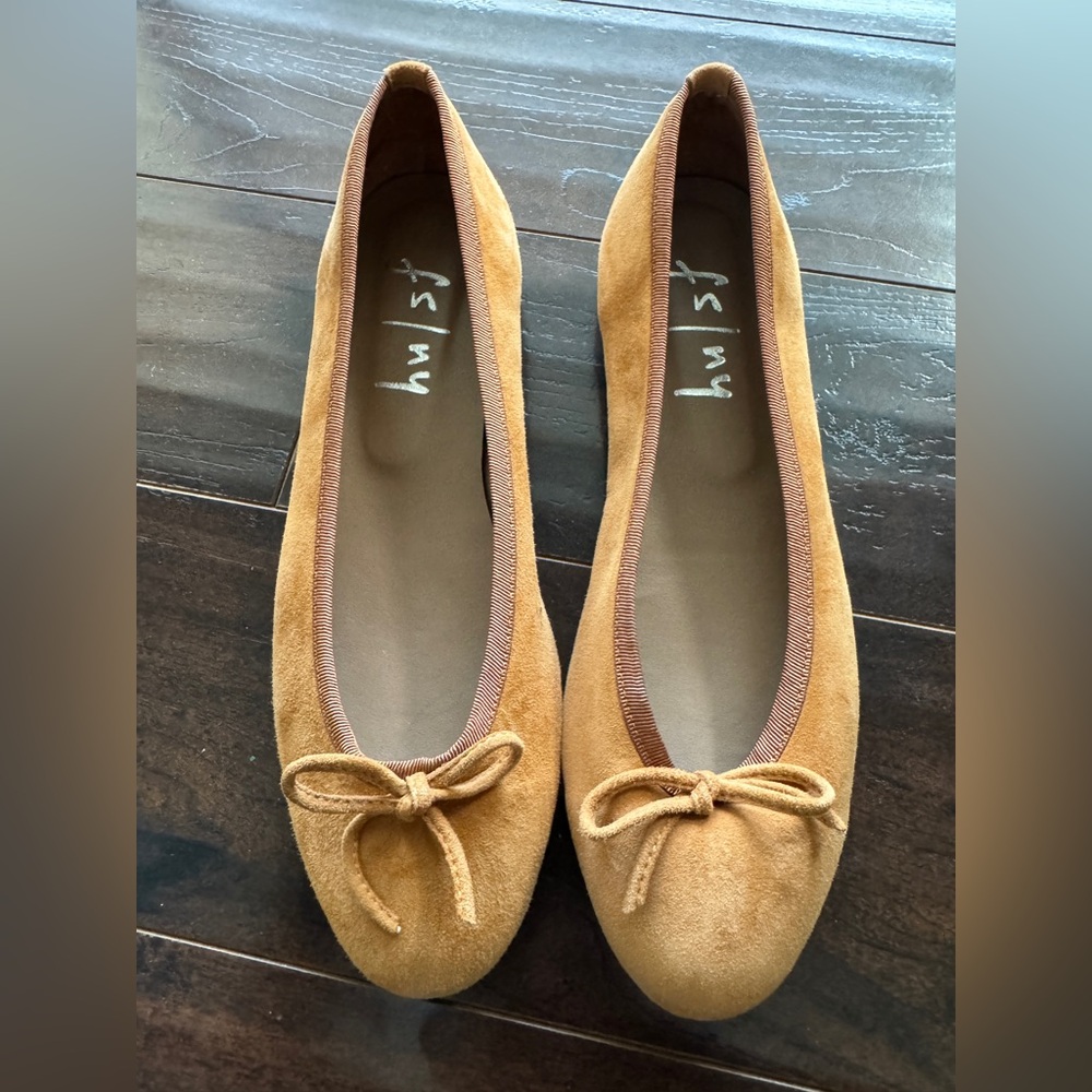FS/NY Emerald Saddle Suede Ballet Flats | Size 8 | Made in Spain | Worn Once